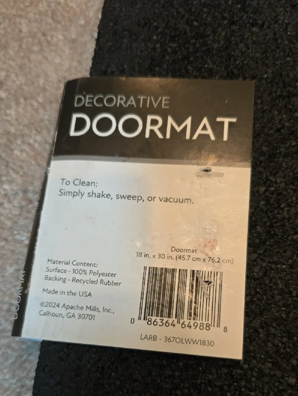 Black Woven Indoor/Outdoor Doormat